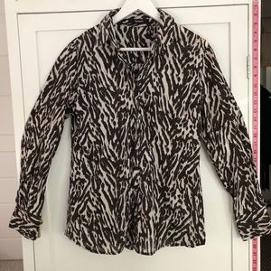 Animal printed Tahari long sleeve shirt